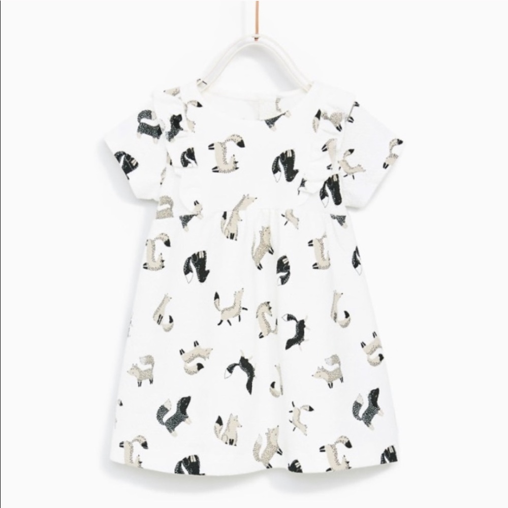 Zara Baby Girl Jacquard Animal Print Dress